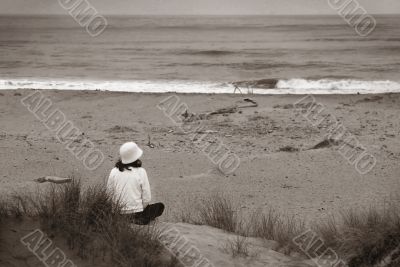 Watching The Ocean bw