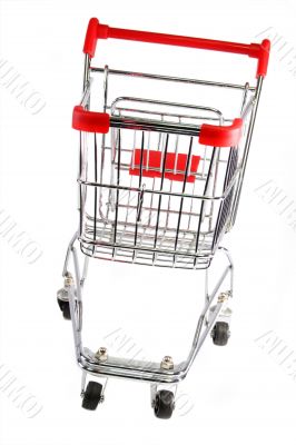 Silver shopping trolley
