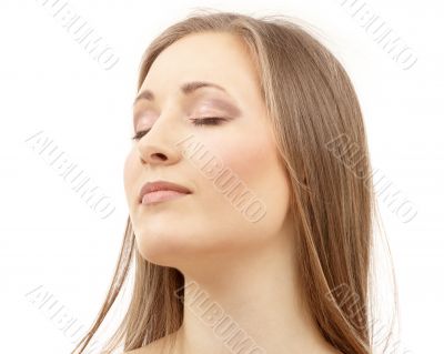 beautiful woman with closed eyes