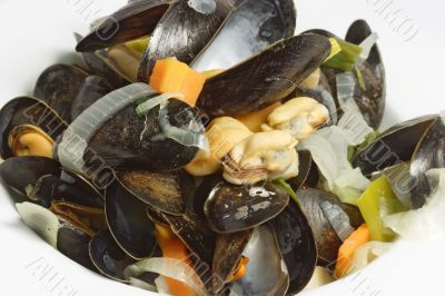 Cooked mussels