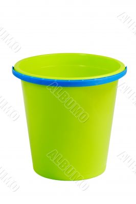 Empty green bucket