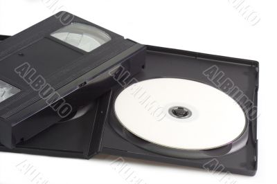 Videocassette and digital versatile disc