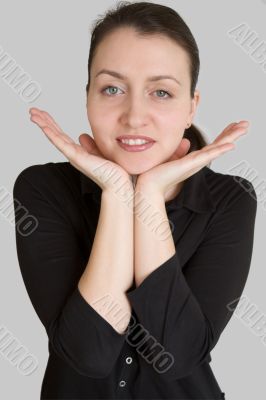 Hands near the face.