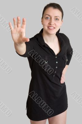business lady stretches the hand