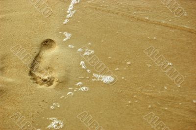 Footprint on sand