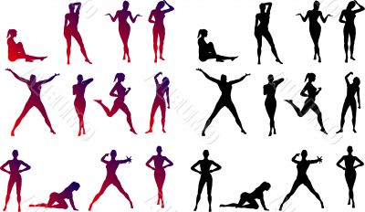 Silhouettes of girl