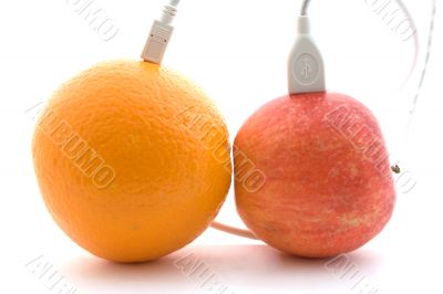 The orange and apple are connected 2