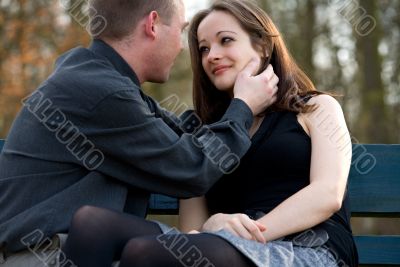 Young couple showing love