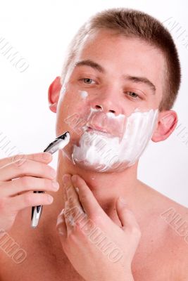 Shaving man
