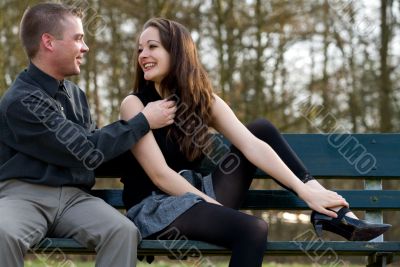 Young couple having fun