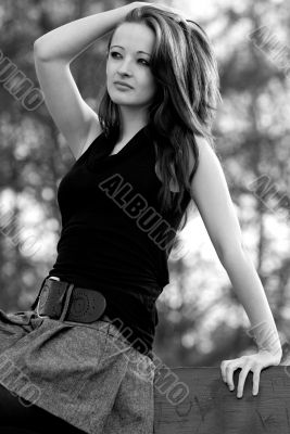 Black and white fashion pose