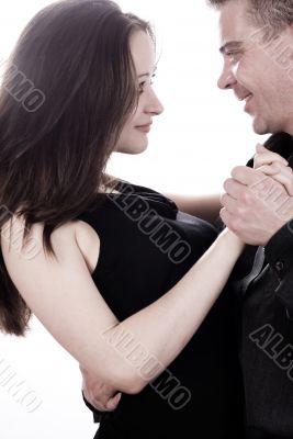 Young couple looking to each other