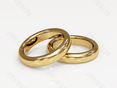 Two 3d gold wedding ring