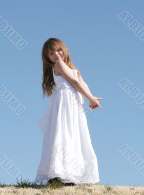 Little Girl in White Dress