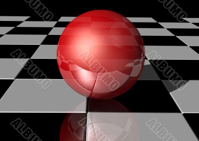 Ball on tiles
