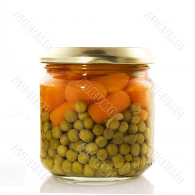 canned carrots and peas