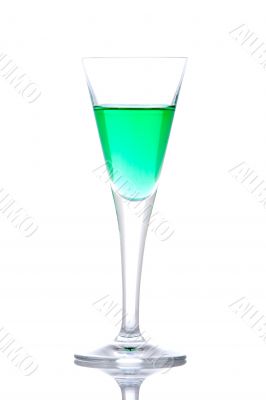 Glass of green paradise cocktail