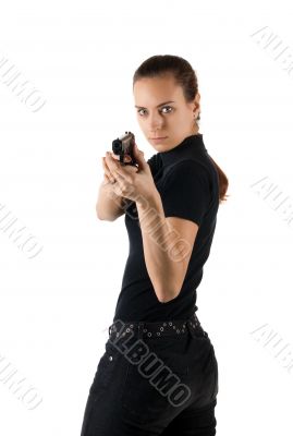 Girl with gun.