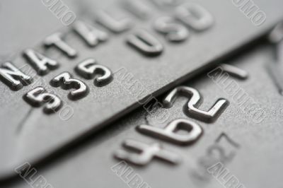 macro shot of credit cards with big out of focus zone