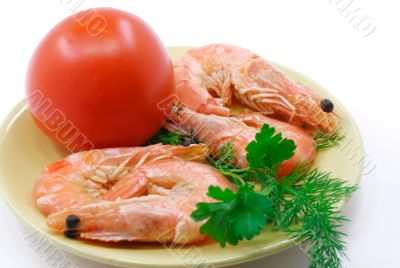 Prawns and tomato