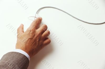 Computer mouse in  the hand