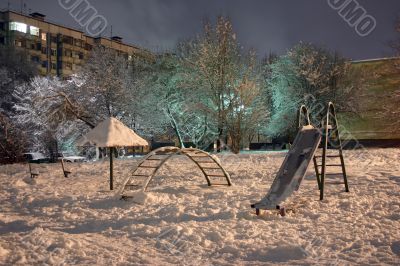 snow-clad playground