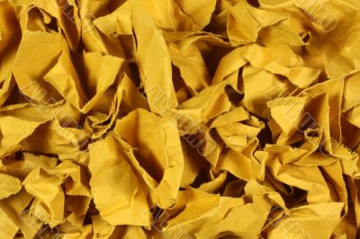 Wrinkled paper pieces