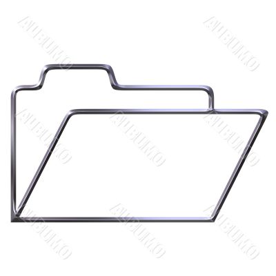Silver opened folder silhouette