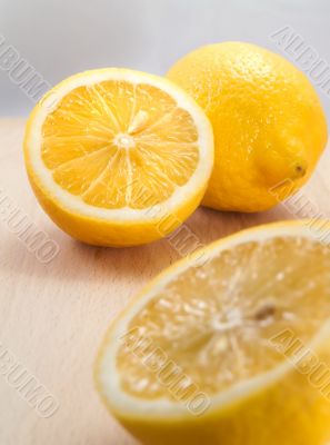 Two lemons in a kitchen