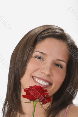 A smile behind a rose