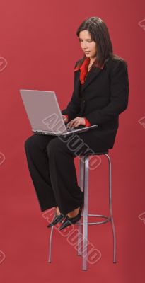 Working on computer