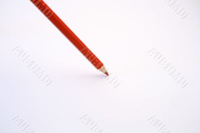Red pencil on white