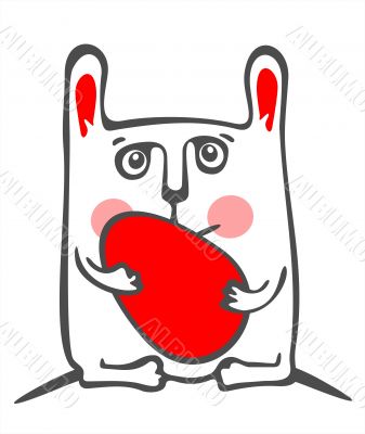 white rabbit and egg