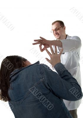 Doctor gives patient of a tablet