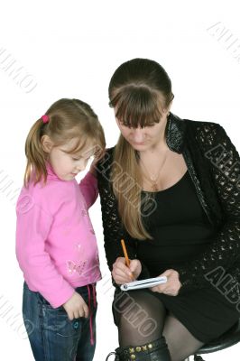 girl with pencil
