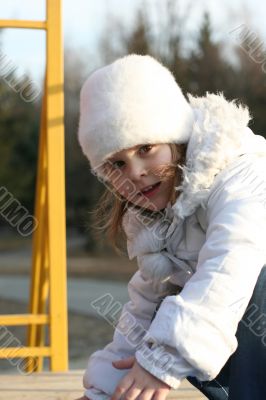 merry child on playground