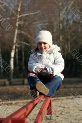 merry child on playground