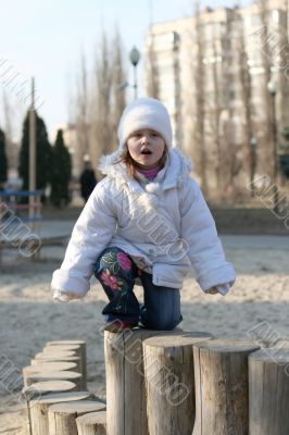 merry child on playground