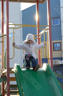 merry child on playground