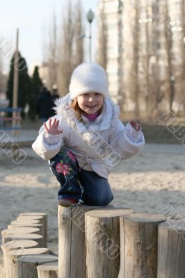 merry child on playground