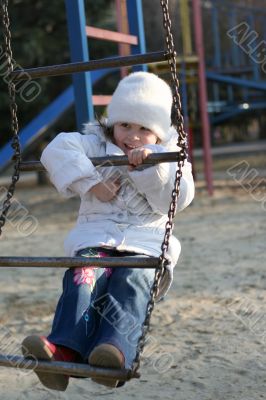 merry child on playground