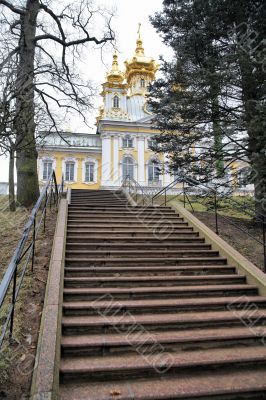 Stairs into the upper garden
