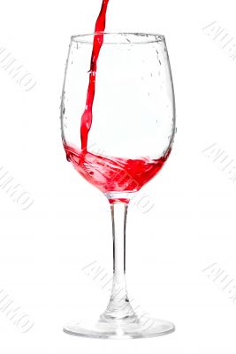 Wine splash in glass