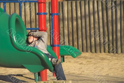 Young Boy on Slide
