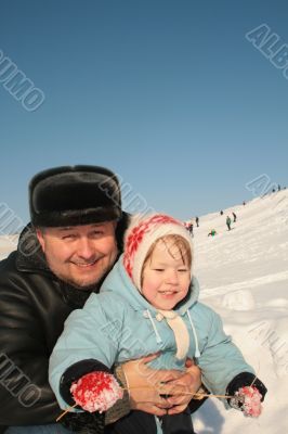 Father and little daughter