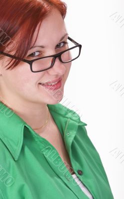 Redheaded girl student
