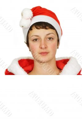 Santa girl with board