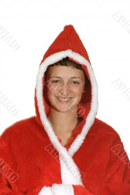 Loughing santa girl