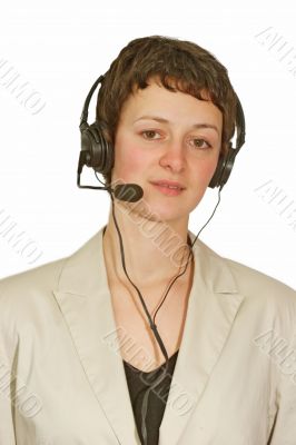 Young woman with headset