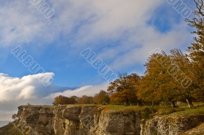 Mountains and cloudy sky